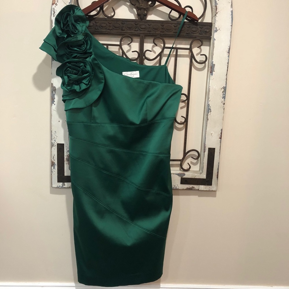 Jessica Simpson One-Shoulder Rosette Dress Size 14